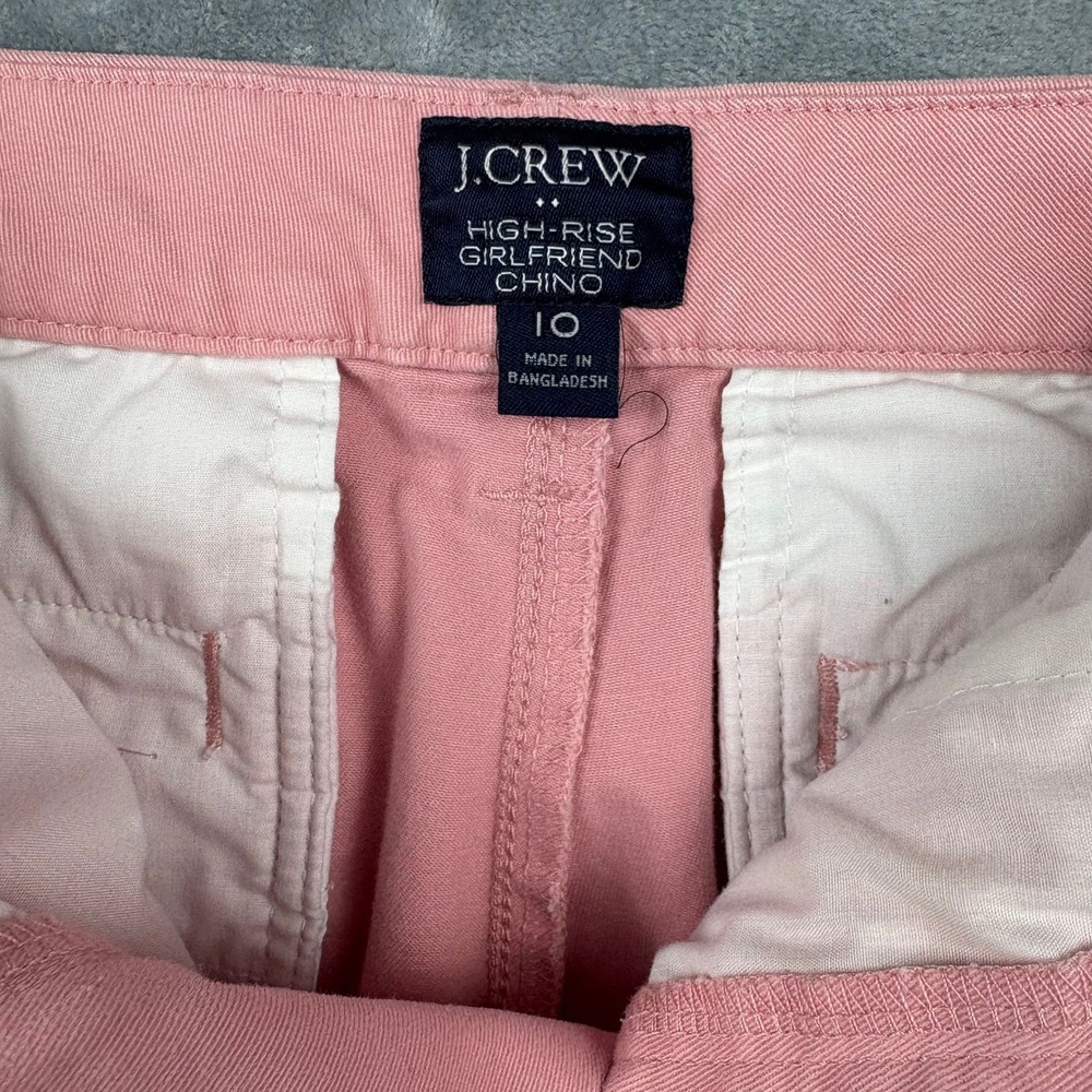 J.Crew Pink/Salmon High-Rise Girlfriend Chino Cropped Pants Women 10 Barbiecore - Picture 3 of 8